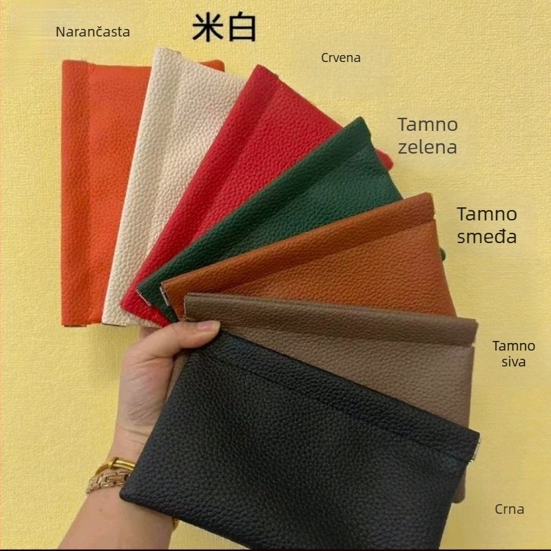 PU kožna clutch torba, ultra tanka, prijenosna, velikog kapaciteta, može držati telefon i novčiće, korejskog stila dnevni kozmetički organizator