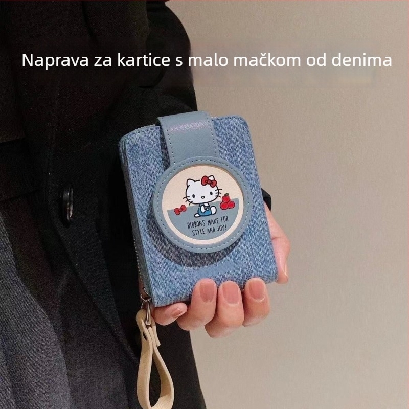 PU držač kartica s motivom mačke, Unisex, za putovanja, vodootporno
