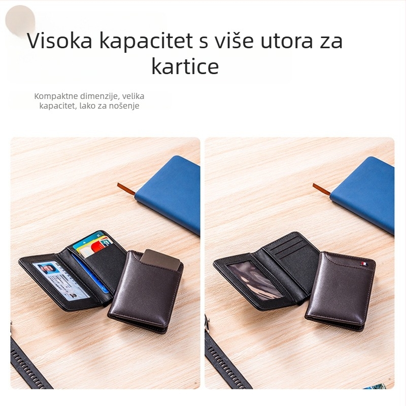 Muški PU novčanik s vertikalnim dizajnom, pretinac za vozačku i kartice