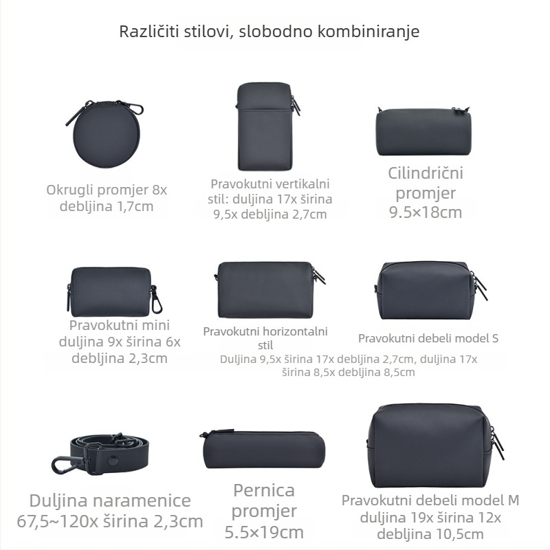 Modularni putni organizator za skladištenje s velikim kapacitetom, japanskog stila, PU materijal, višenamjenski neseser za kozmetiku, sitnice, odjeću i higijenske potrepštine; neseser za olovke.