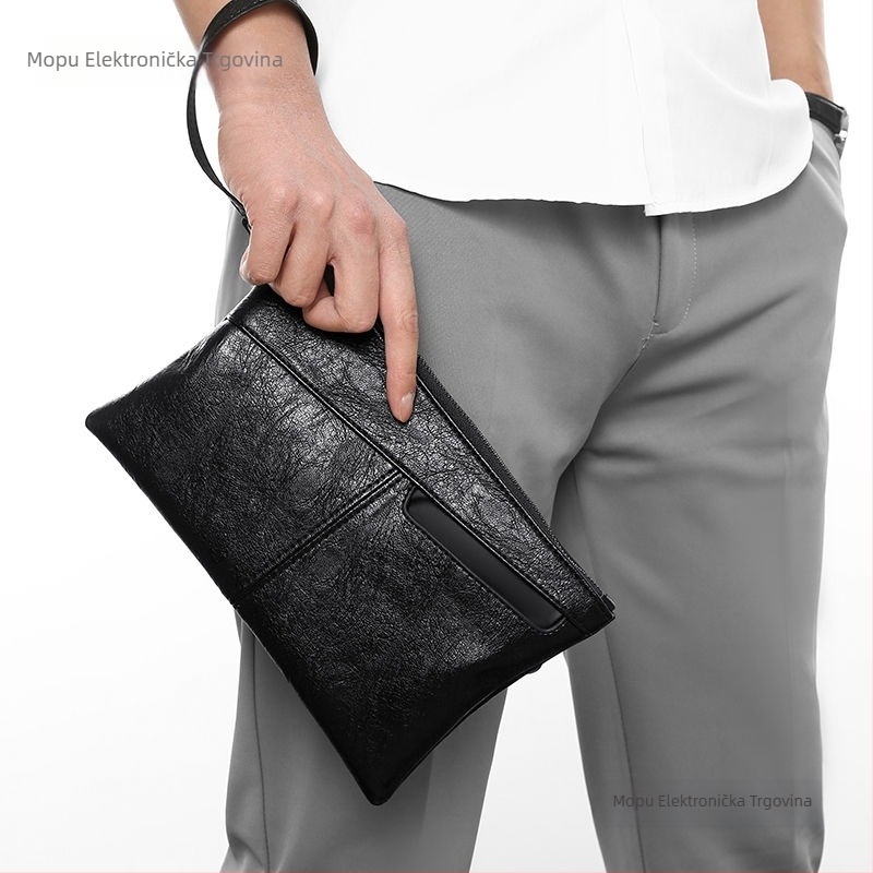 Muška clutch torbica, poslovni elitni stil, PU materijal, prozračna, ultra lagana, otporna na habanje, podstava od mikrovlaknastog sintetičke kože