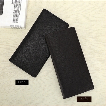 Muški dugi novčanik, sintetička koža, jednobojni dizajn, baršunasta podstava, zaštita od krađe