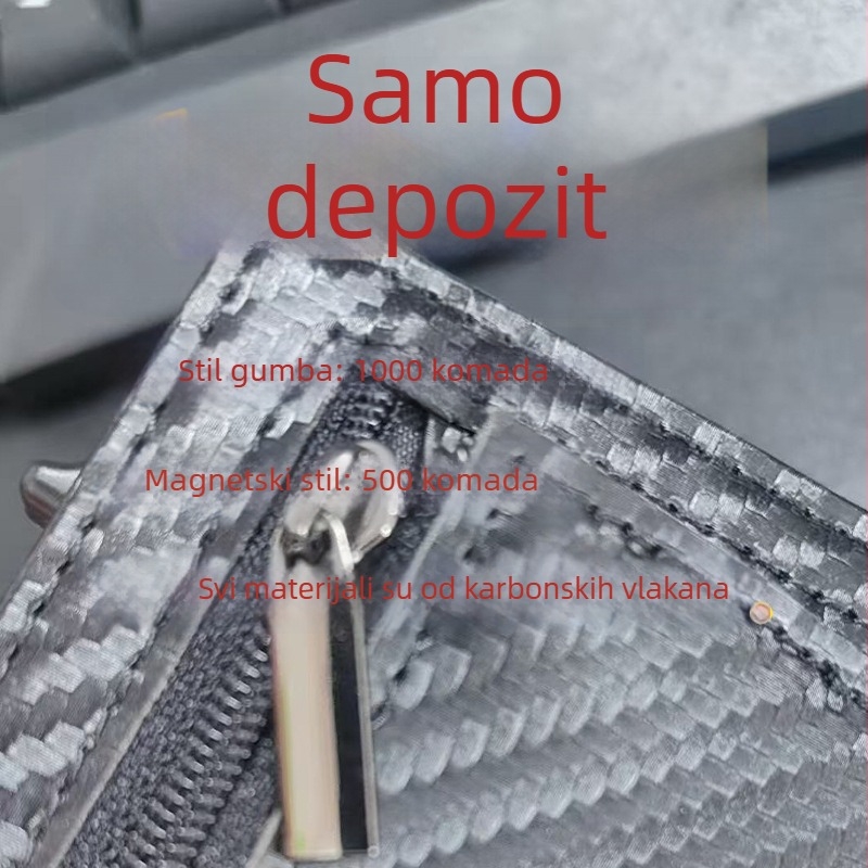 PU novčanik za muškarce s uzorkom karbonskih vlakana, poslovni elit stil, prilagodljivo brendiranje