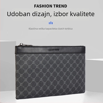 Muška clutch torba, PU materijal, otporna na habanje, uzorak s slovima, podstava od poliestera, Ljeto 2025