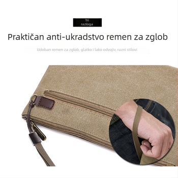 Zeyang platnena muška clutch torba - velika kapaciteta, podstava od platna, za poslovno putovanje