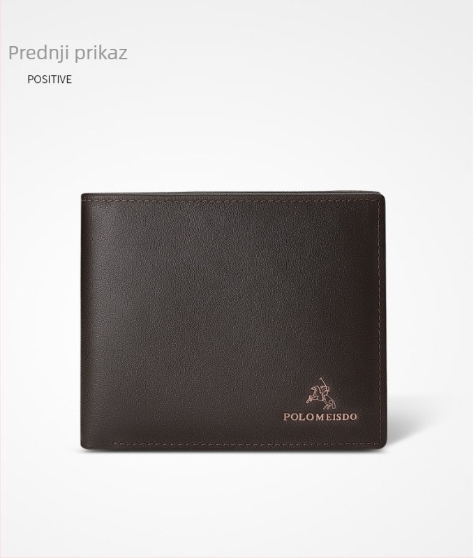 Muški novčanik od kože prvog sloja teleće kože, geometrijski uzorak, poslovni stil, zaštita od prijevara