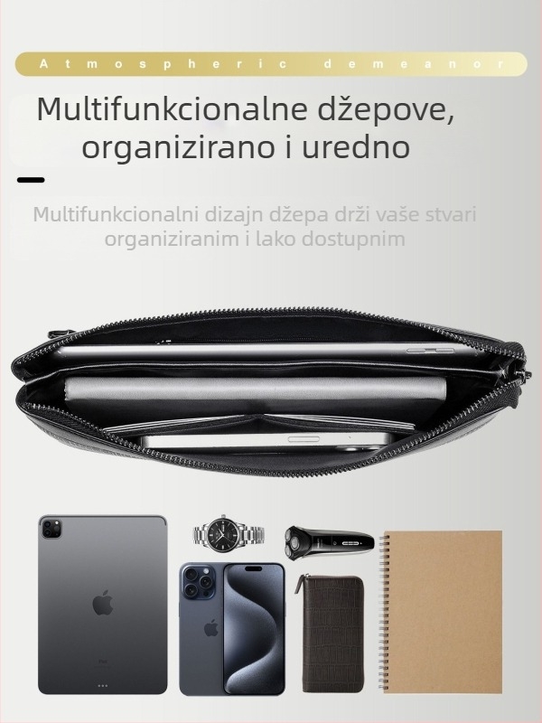 Muška PVC clutch torba, gradski stil jednostavnosti, prugasti uzorak, vodootporna i otporna na habanje, podstava od poliestera