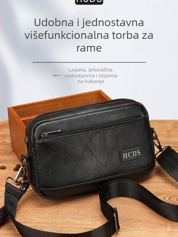 Muški PU clutch s tri u jedan dizajnom, naramenicom/ crossbody, slova uzorak, prozračan, vodootporan