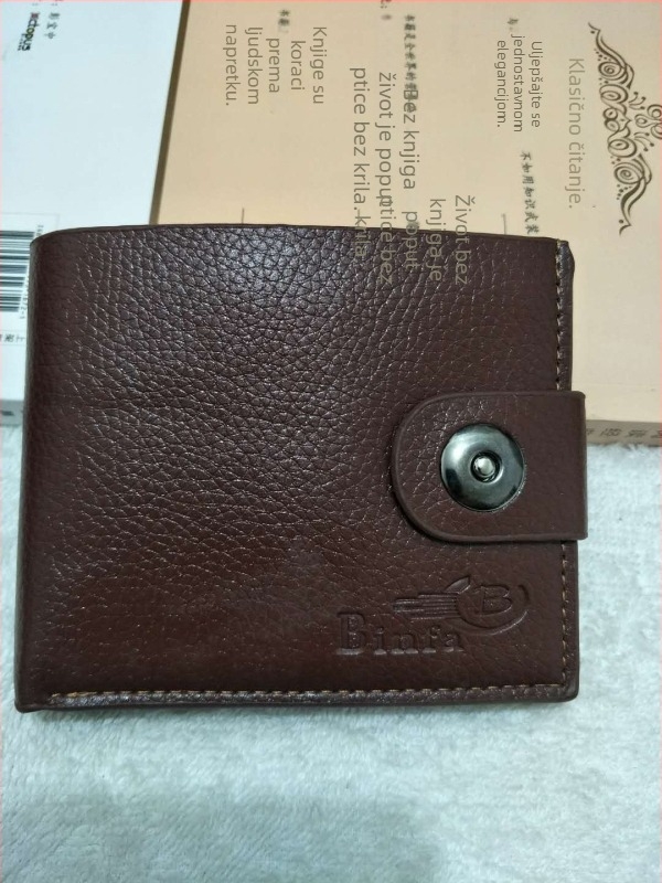 Novčanik Litchi Buckle, PU koža, 1 preklop, magnetsko kopčanje, unutarnji pretinci za banknote, kartice i ID