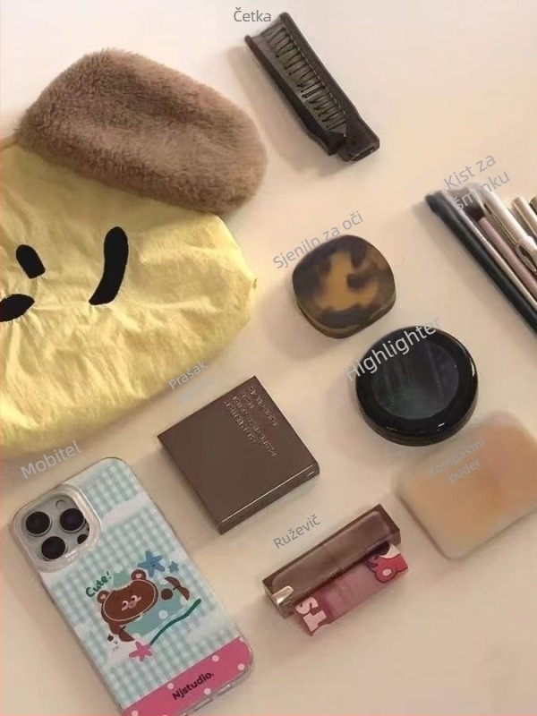 Kozmetička torbica za djevojke, prijenosna putna vrećica s proširivim kapacitetom, motiv životinja, materijal pamuk i lan