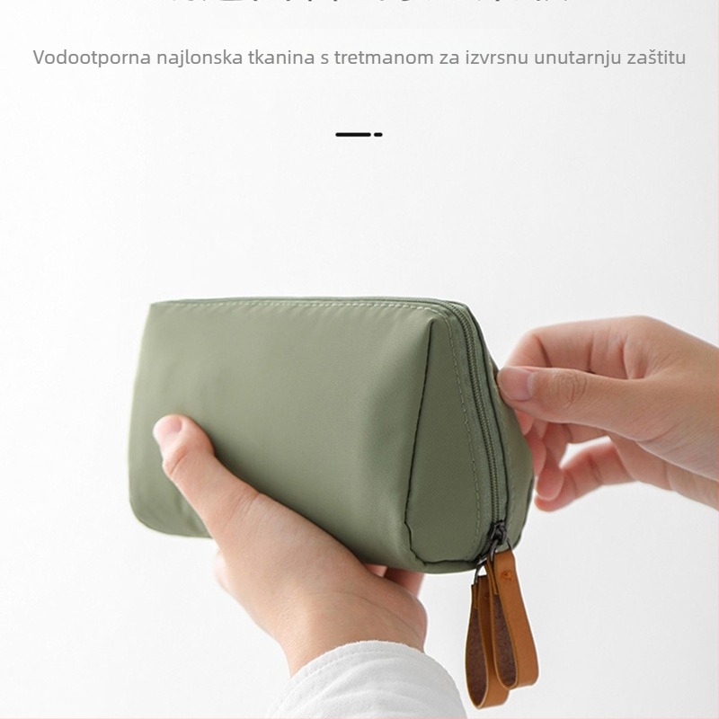 Putna kozmetička torbica, korejski stil, prijenosna, poliester, unisex, zatvarač, podstavljena unutrašnjost, za kućno skladištenje
