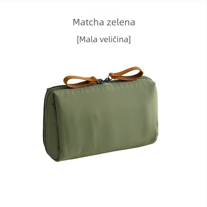 Putna kozmetička torbica, korejski stil, prijenosna, poliester, unisex, zatvarač, podstavljena unutrašnjost, za kućno skladištenje