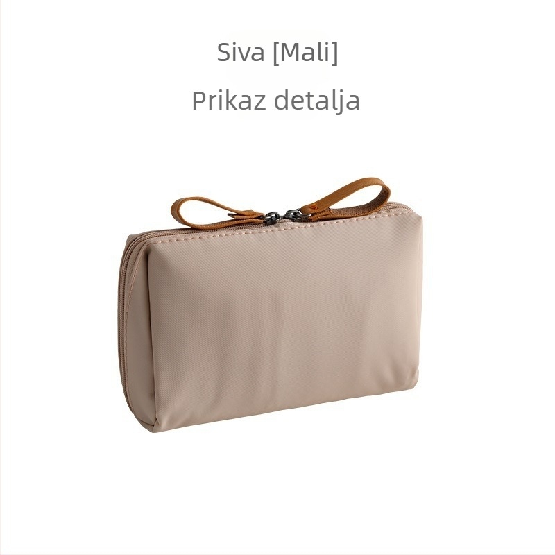 Putna kozmetička torbica, korejski stil, prijenosna, poliester, unisex, zatvarač, podstavljena unutrašnjost, za kućno skladištenje