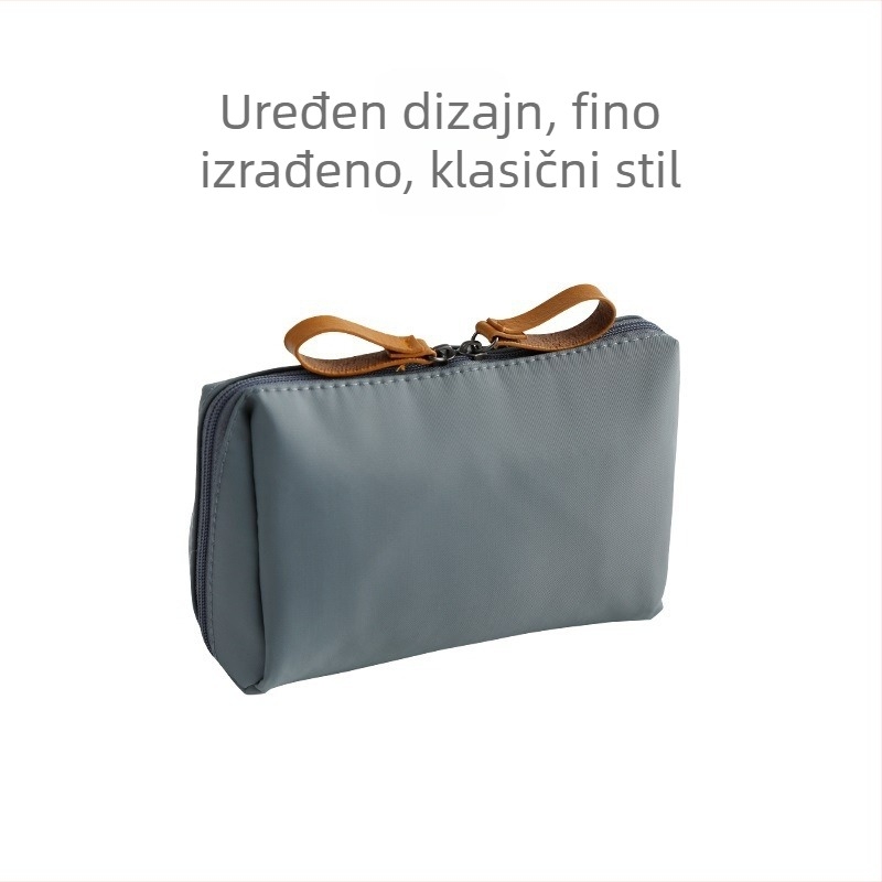 Putna kozmetička torbica, korejski stil, prijenosna, poliester, unisex, zatvarač, podstavljena unutrašnjost, za kućno skladištenje