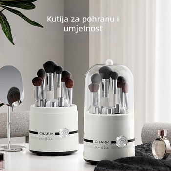 Kutija za pohranu kozmetike s rotirajućim prašno-zaštitnim cilindrom – plastika, otisnuto logo, mogućnost prilagodbe, svibanj 2024 izdanje, retro stil
