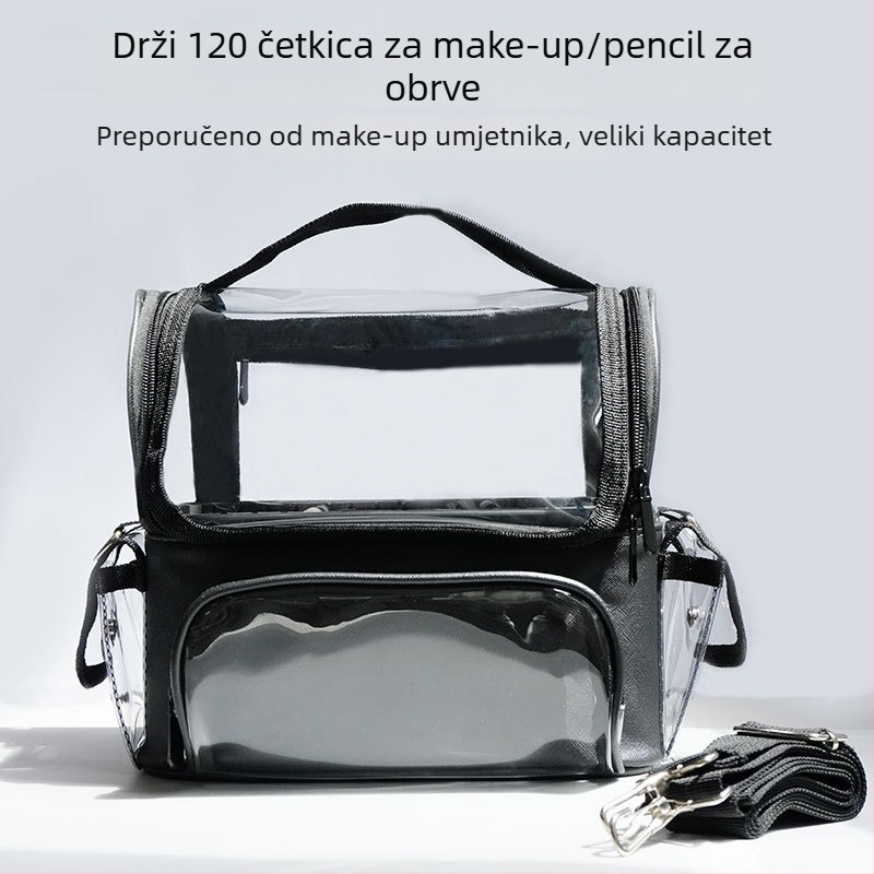 Kozmetička torbica PVC, vodootporna, podstava od poliester vlakana, jednobojni uzorak, stil putovanja za odmor