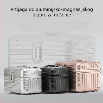 Putni kofer od aluminijskog legura, TSA kombinirano zaključavanje, kotači u stilu zrakoplova, ultralagan, podstava od najlona, težina oko 2 kg
