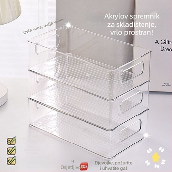 Stolna kutija za pohranu — Prozirni organizator za kozmetiku i maske, PET materijal, moderni stil, lansiranje ožujka 2025.