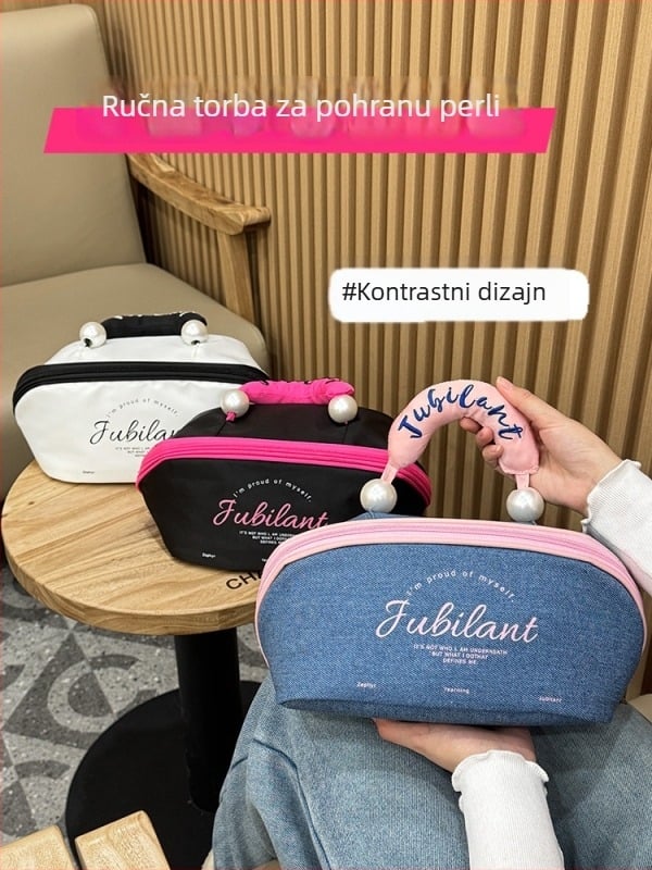 Kozmetička torbica – poliester; podstava poliester; gradski minimalistički stil; kućno skladištenje; pogodno za pohranu kozmetike