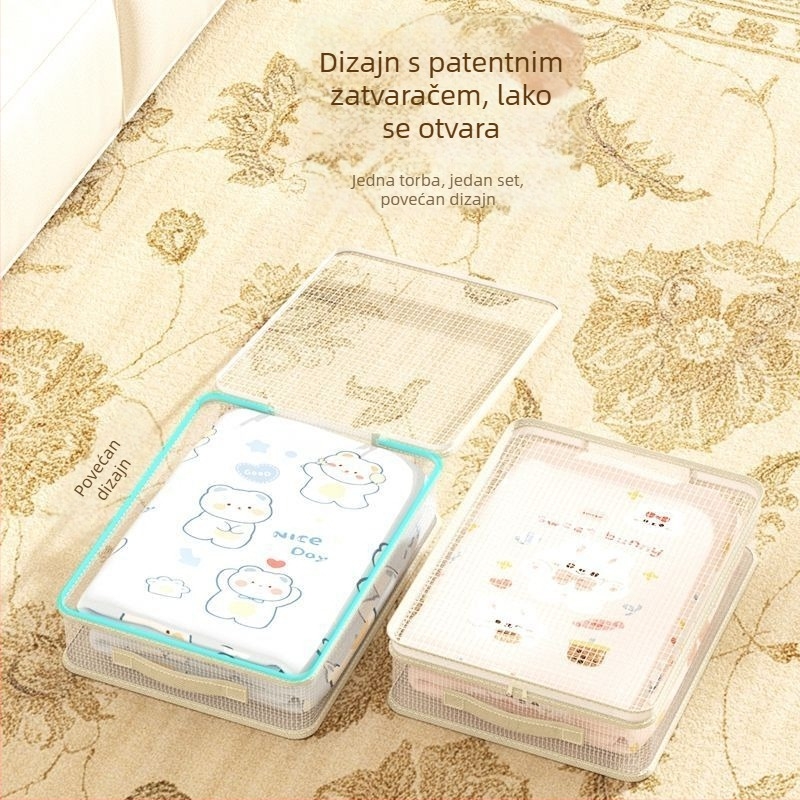 Set od 4 vrećica za pohranu deke, kubični oblik, PVC, višestruka namjena, moderan stil