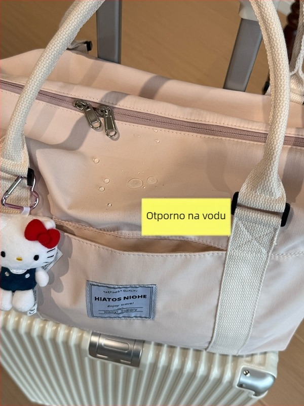 Torba za putovanja za odmor s velikim kapacitetom, najlon, vodootporna, podstava od poliestera, jednobojni uzorak (Materijal: Najlon; Vodootpornost: Da; Podstava: Poliester; Uzorak: Jednobojni; Stil: Slobodno vrijeme putovanja)