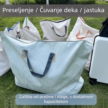 Torba za skladištenje jorgana, ručni stil, pamuk i lan, za jorgan i odjeću, skladištenje u spavaćoj sobi i prilikom putovanja