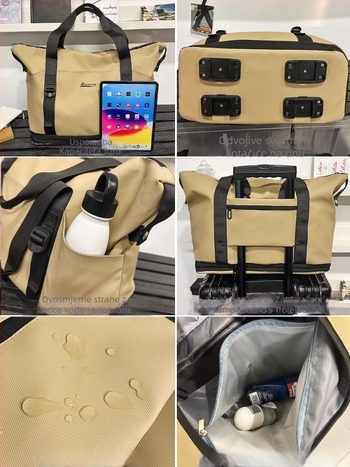 Putna torba, kapacitet 20-35 L, Oxford platno, prozračna, podstava poliester, stil: ležerno putovanje.