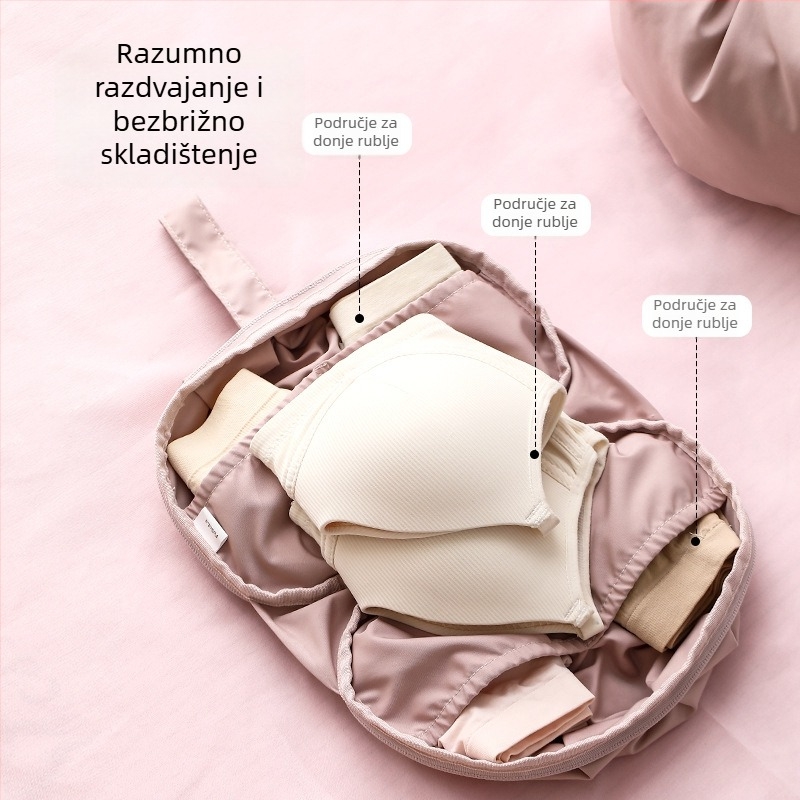 FaSoLa torba za pohranu odjeće, organizator u stilu torbe; materijal: 100% poliester, prešivanje svilenom nitom; višenamjenski spremnik za donje rublje, kozmetiku i prljavu odjeću