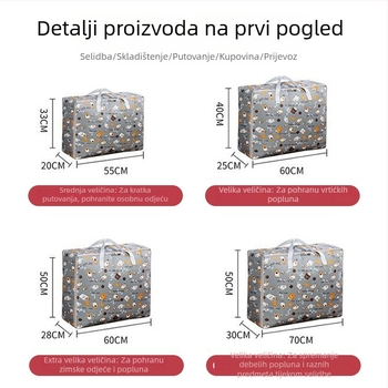 Torba za skladištenje od Oxford tkanine za odjeću i deke, veliki kapacitet za preseljenje