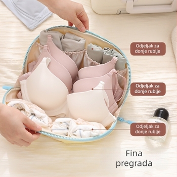 Torba za skladištenje odjeće, stil ručne torbe, poliester, višenamjenski putni organizator za donje rublje, grudnjake i čarape