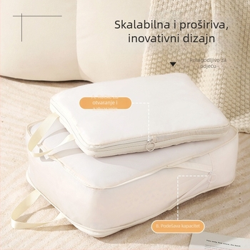 Šestodjelni set torbi za pohranu od ultralakog materijala s imitacijom memorijske tkanine, za prtljagu i odjeću, otporan na kidanje i vodootporan