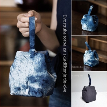 Kubična putna torba za pohranu, pamuk-laneni materijal, višenamjenska