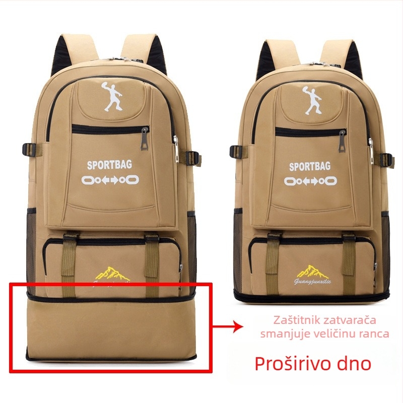 Ruksak 56-75L, Oxford platno, prozračan i otporan na habanje, podstava poliester, pogodan za outdoor sportove