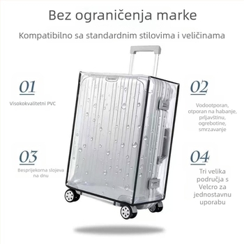 Prozirna futrola za kofer od PVC-a s EVA podlogom; vodootporna, antibakterijska, otporna na habanje