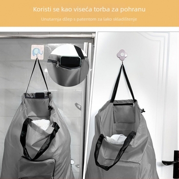 Torba za pohranu za vješanje, sklopaiva i periva, AS46, Oxford platno, oblik ručne torbe, višestruka namjena za putovanja (Model AS46; Materijal: Oxford platno; Oblik: oblik ručne torbe; Funkcija: višestruka namjena; Primjena: putovanja)