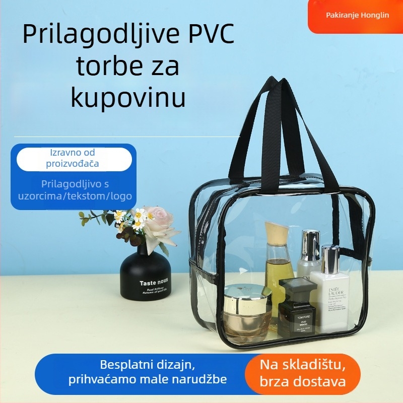 PVC kozmetička torbica s kubičnim oblikom, višenamjenska za putovanja, skladištenje šminke i higijenskih potrepština