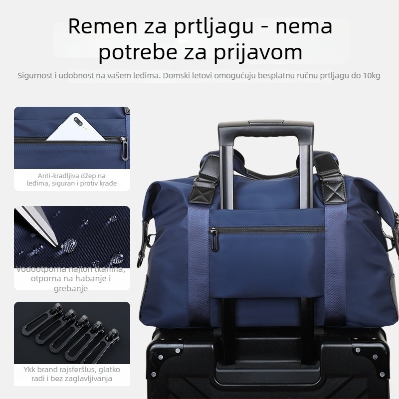 Putna torba — Oxford platno, vodootporna, unisex, jednobojni uzorak, ulični stil, proljeće 2024