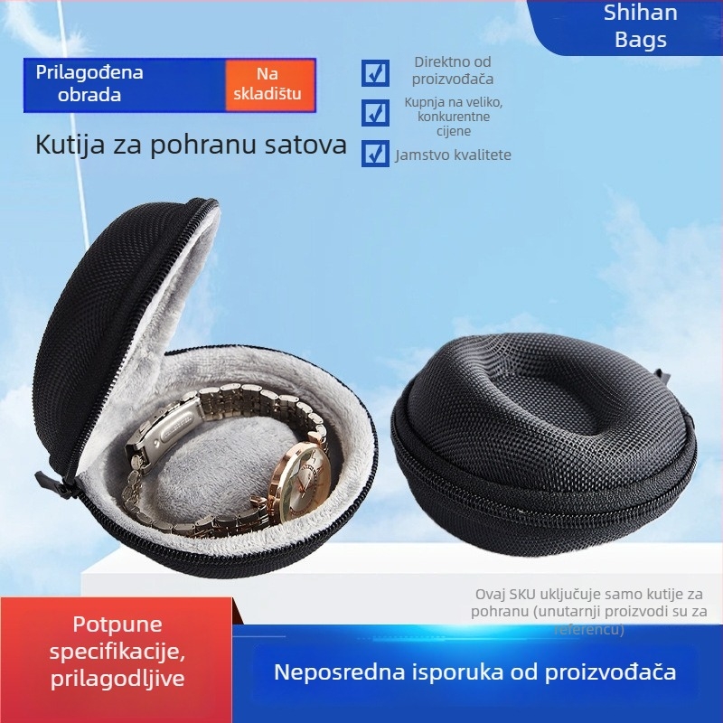 Kutija za pohranu satova, otporna na udarce i prijenosna, cilindrična EVA kutija za putovanja (Model 066; EVA materijal; cilindrični oblik; otporan na udarce; za putovanja)