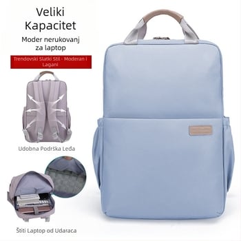 Unisex gradski ruksak, prozračni visokohustotni poliester, kapacitet 20–35L, zakrivljeni ramenski pojas