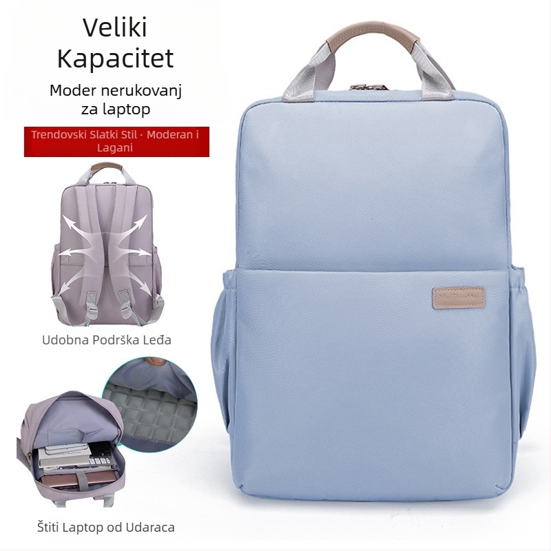 Unisex gradski ruksak, prozračni visokohustotni poliester, kapacitet 20–35L, zakrivljeni ramenski pojas