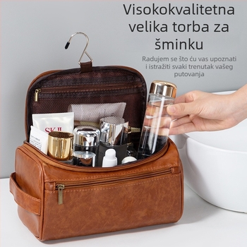 Neseser za toaletne potrepštine, visećeg tipa, kubnog oblika, PU materijal, višestruka namjena, za putovanja