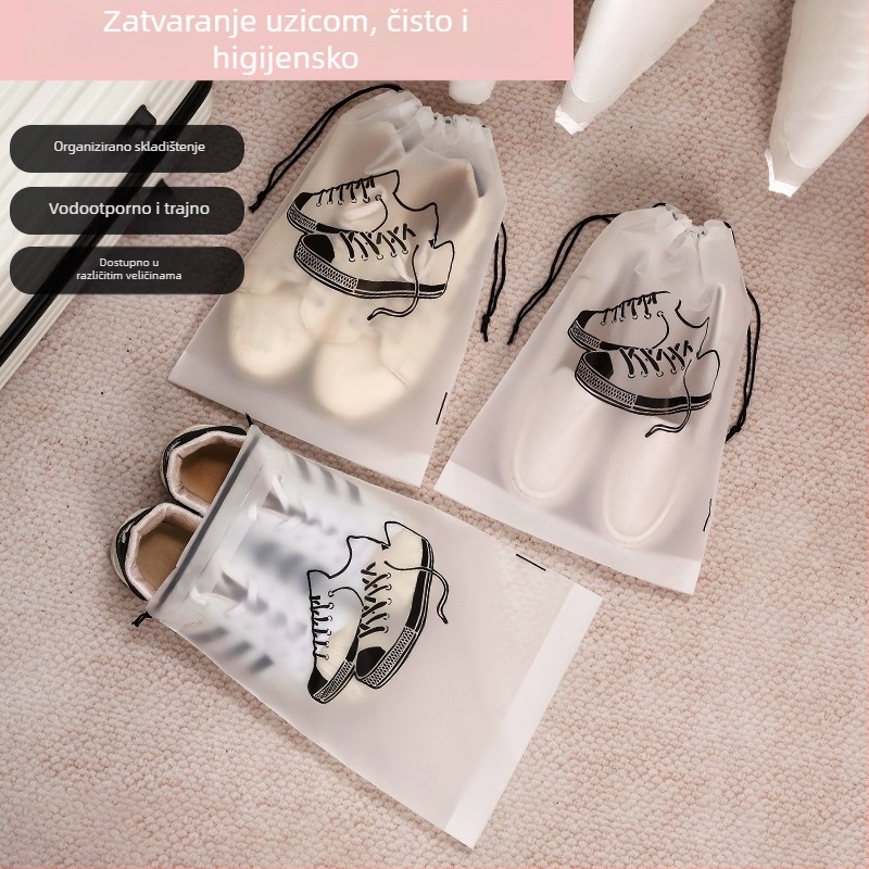 Torba za pohranu cipela – EVA, kubni oblik, otporna na prašinu i vlagu, zatvarač na vrpcu, za putovanja