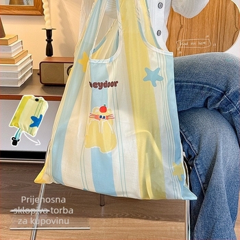 Torba za kupovinu – sklopiva, Oxford materijal, stil ručne torbe, prijenosna, model 0650, karikaturalno sladak stil