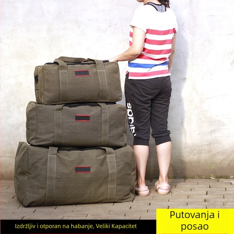 Kanvas torba za putovanje 56–75L, model 8120, unisex, prozračna, otporna na habanje i protiv krađe, za svakodnevnu upotrebu