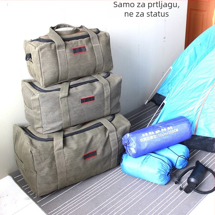 Kanvas torba za putovanje 56–75L, model 8120, unisex, prozračna, otporna na habanje i protiv krađe, za svakodnevnu upotrebu