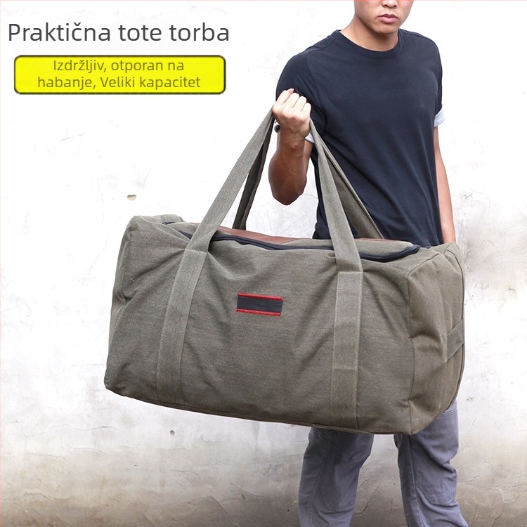 Kanvas torba za putovanje 56–75L, model 8120, unisex, prozračna, otporna na habanje i protiv krađe, za svakodnevnu upotrebu