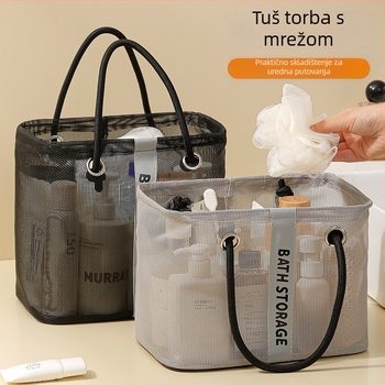 Torba za toaletne potrepštine, kubnog oblika, plastična mreža, prozračna, model 01B1563
