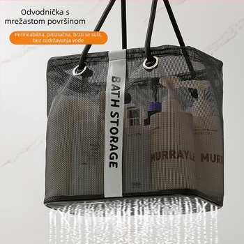 Torba za toaletne potrepštine, kubnog oblika, plastična mreža, prozračna, model 01B1563