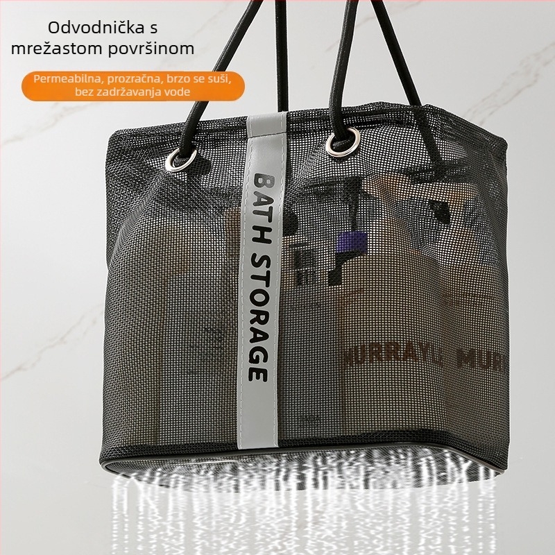 Torba za toaletne potrepštine, kubnog oblika, plastična mreža, prozračna, model 01B1563