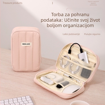 Torba za pohranu podataka - torbica u stilu ručne torbe, materijal: down cloth + kompozitna pamuk, višefunkcionalna za putovanja